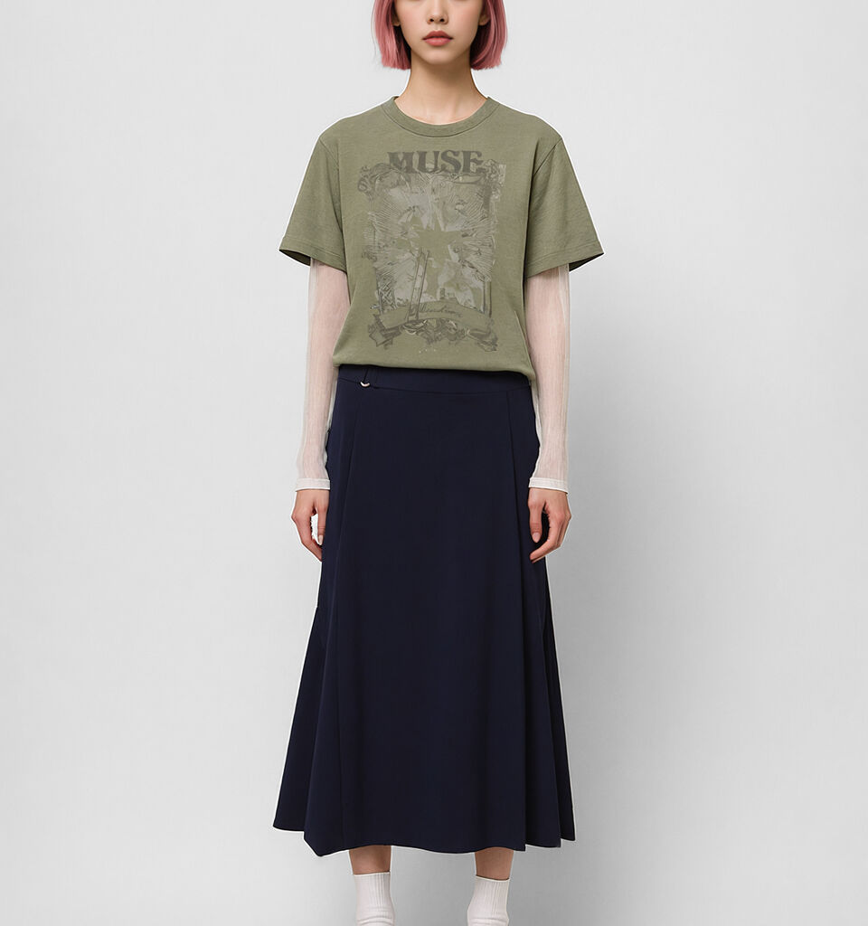 T-SHIRT L/S - sisley k long sleeve t-shirt - Military Green | Sisley K image number 1